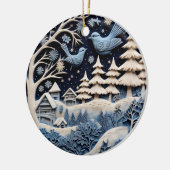 Oiseaux d'hiver en ornement forestier (Gauche)