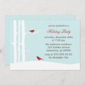 Oiseaux d'hiver Invitations Fête (Devant / Derrière)