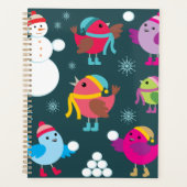 Oiseaux d'hiver Jouer dans la neige avec Snowman (Devant)