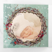 Oiseaux d'hiver Pine Wreath Modèle photo Noël (Intérieur en premier)