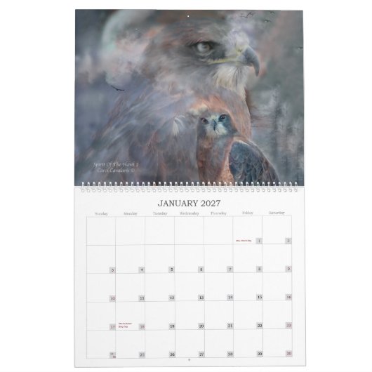 Oiseaux du calendrier 2012 d'art de proie (Jan 2027)