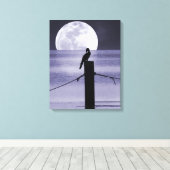 Oiseaux du lac et toile de Pleine lune Imprimer (Insitu (Plancher de Bois))