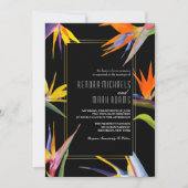 Oiseaux du Paradis, invitations de mariage floral (Devant)