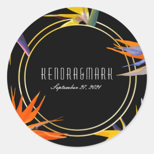 Oiseaux du Paradis Stickers Mariage Floral