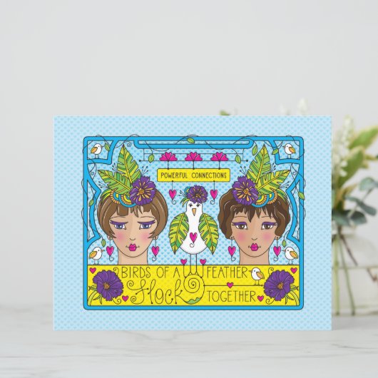 Oiseaux D'Une Feuille Papier Plat Feather_Flat 11" (Debout devant)