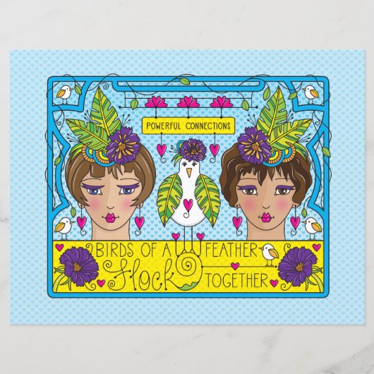 Oiseaux D'Une Feuille Papier Plat Feather_Flat 11" (Devant)