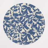 Oiseaux en bleu et blanc étiquette animal (Design 2)