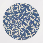 Oiseaux en bleu et blanc étiquette animal (Design 1)