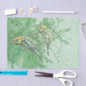 Oiseaux en papier de soie de soie de branches (Artisanat)