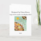 Oiseaux en terre fleurie : Carte d'anniversaire (Dos)