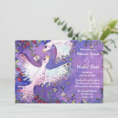 Oiseaux et abeilles Fleurs Invitations Faire-part  (Debout devant)