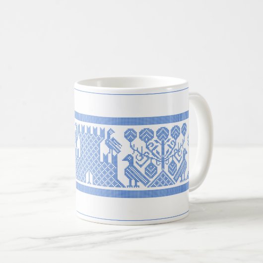 Oiseaux et châteaux Mug de café (Devant droit)