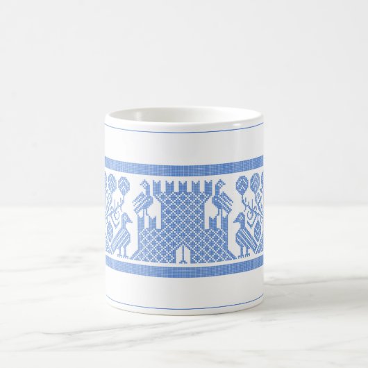 Oiseaux et châteaux Mug de café (Centre)