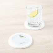 Oiseaux et écritures Sandstone Dessous de verre Bl (Côté)