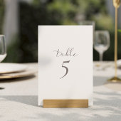 Oiseaux et feuille, carte de numéro de table beige