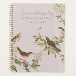 Oiseaux et feuille, mariage romantique rose