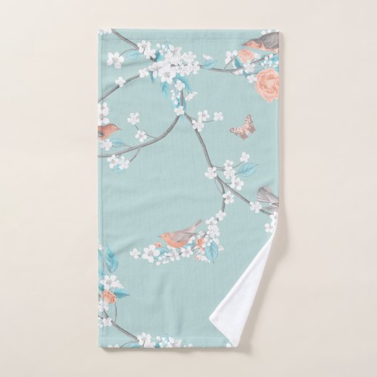Oiseaux et fleurs (Serviette à main)