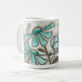 Oiseaux et fleurs/bleu de Laguna - tasse (Devant gauche)