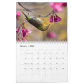 Oiseaux et fleurs calendrier de 12 mois (Feb 2026)