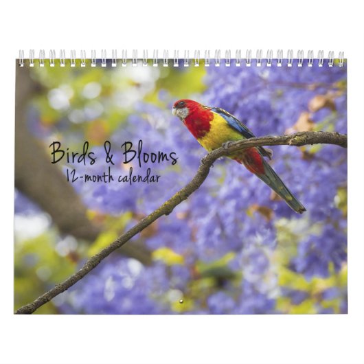 Oiseaux et fleurs calendrier de 12 mois (Protection)