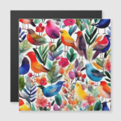 Oiseaux et fleurs colorés Invitation (Devant / Derrière)