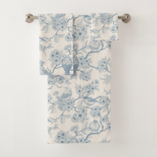 Oiseaux et fleurs de cerisier en bleu et blanc cas