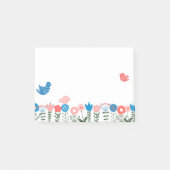 Oiseaux et fleurs de l'art folklorique Post-it® No (Devant)