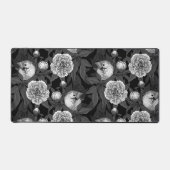 Oiseaux et fleurs de pivoines monochromes, gris (Recto)