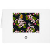 Oiseaux et fleurs en noir (Dos Horizontal)