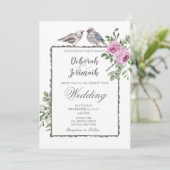Oiseaux et fleurs Faire-part de mariage d'été du p (Debout devant)