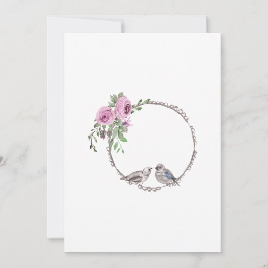 Oiseaux et fleurs Faire-part de mariage d'été du p (Dos)