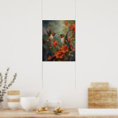 Oiseaux Et Fleurs Oiseaux Imprimer Poster (Cuisine)