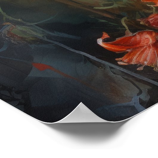 Oiseaux Et Fleurs Oiseaux Imprimer Poster (Coin)