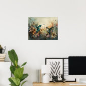 Oiseaux Et Fleurs Oiseaux Imprimer Poster (Bureau à domicile)