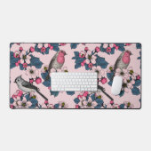 Oiseaux et fleurs roses (Clavier et souris)