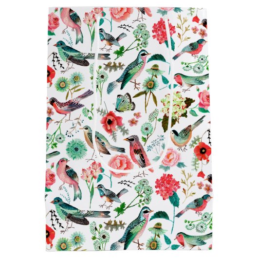 Oiseaux et fleurs | Sac cadeau (Dos)