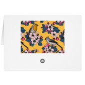 Oiseaux et fleurs sur le jaune (Dos Horizontal)
