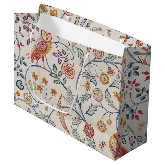 Oiseaux et fleurs, William Morris Grand sac cadeau (Devant Angle)