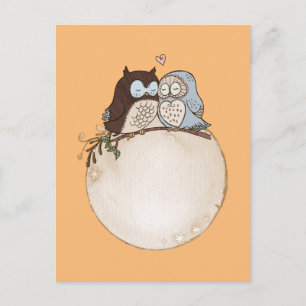 Oiseaux et lune briefkaart