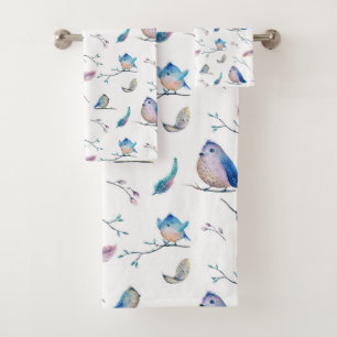 Oiseaux et plumes motif