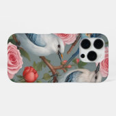Oiseaux et Rose iPhone 16 Pro Coque (Verso Horizontal)