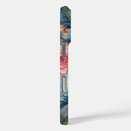 Oiseaux et Rose iPhone 16 Pro Coque (Verso / Droite)