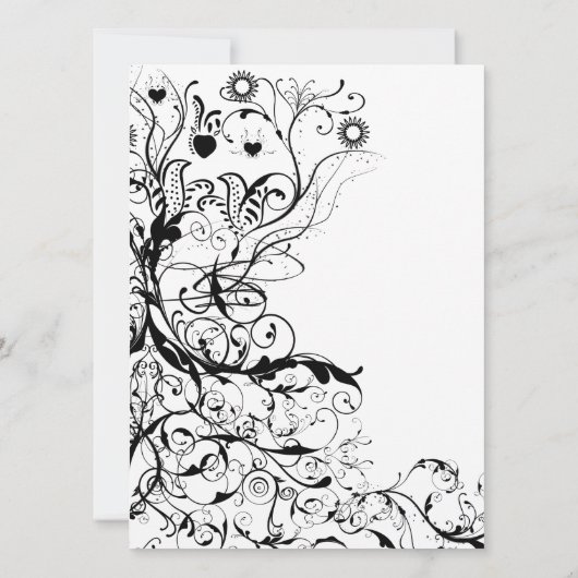 Oiseaux et tourbillons Invitations de mariage (Dos)