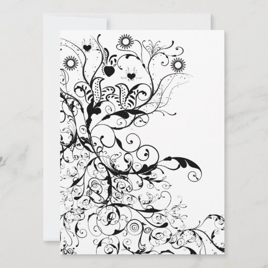 Oiseaux et tourbillons Invitations de mariage (Dos)