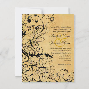 Oiseaux et tourbillons Invitations de mariage