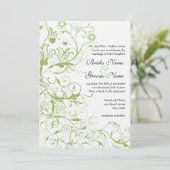 Oiseaux et tourbillons Invitations de mariage #17 (Debout devant)