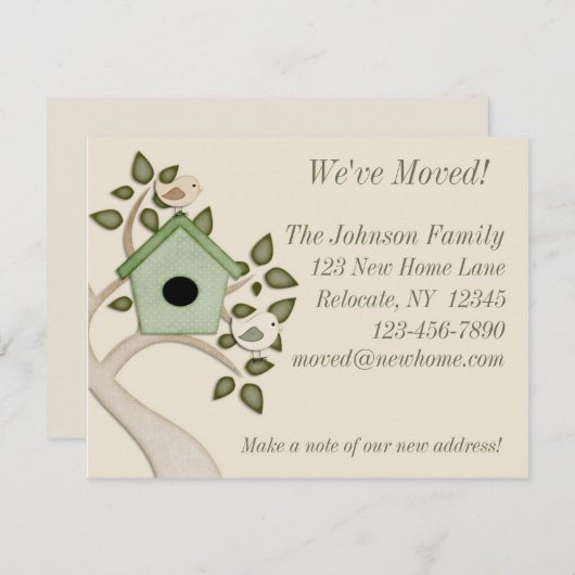 Oiseaux Faire-part mobiles (Devant / Derrière)