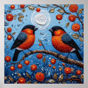 🐦 Oiseaux Fantaisistes Lune Décoration Nature Col
