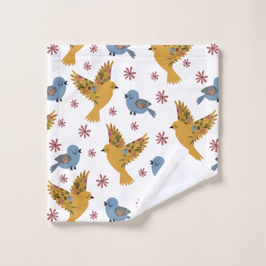 Oiseaux floraux (Gant de toilette)