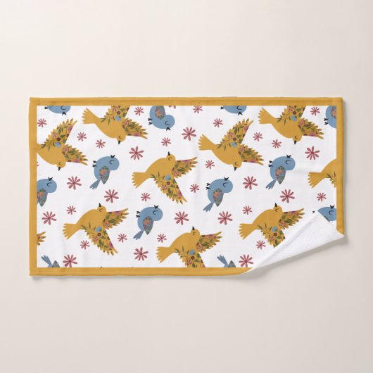Oiseaux floraux (Serviette à main)